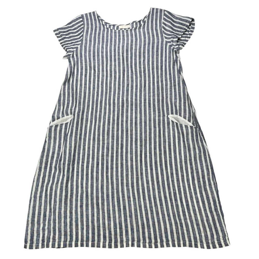 CP Shades Vertical Stripe Linen dress with pockets, XS